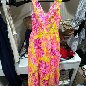 Lilly Pulitzer Pink and Yellow Floral Dress